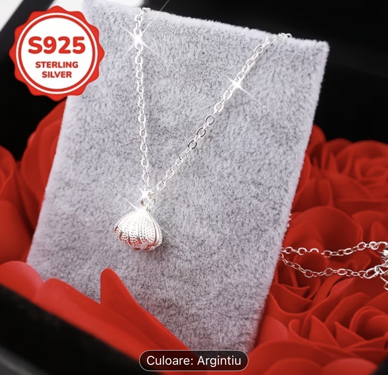 Colier din argint sterling cu perle și scoici