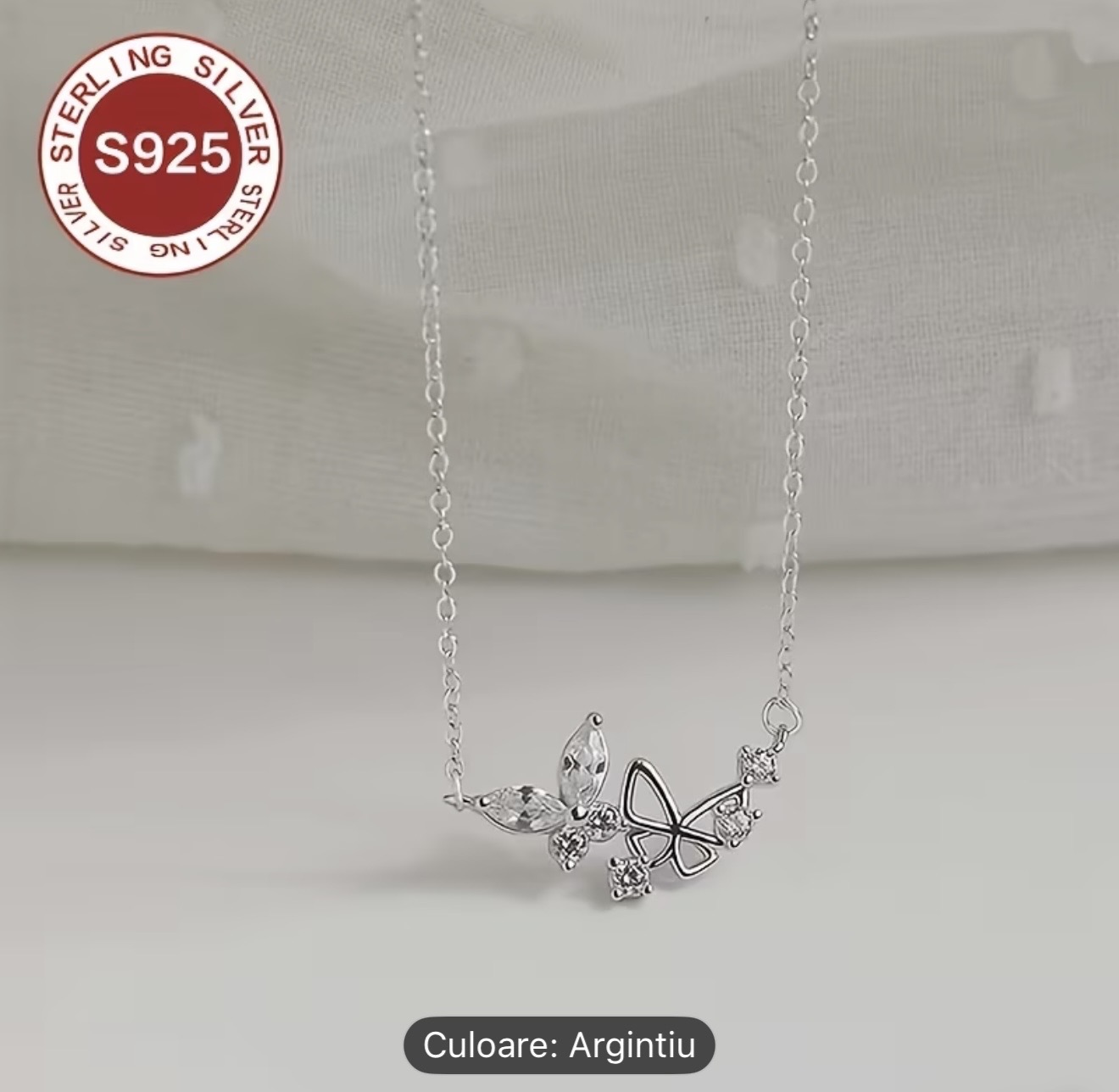 Colier cu fluture din argint sterlin S925