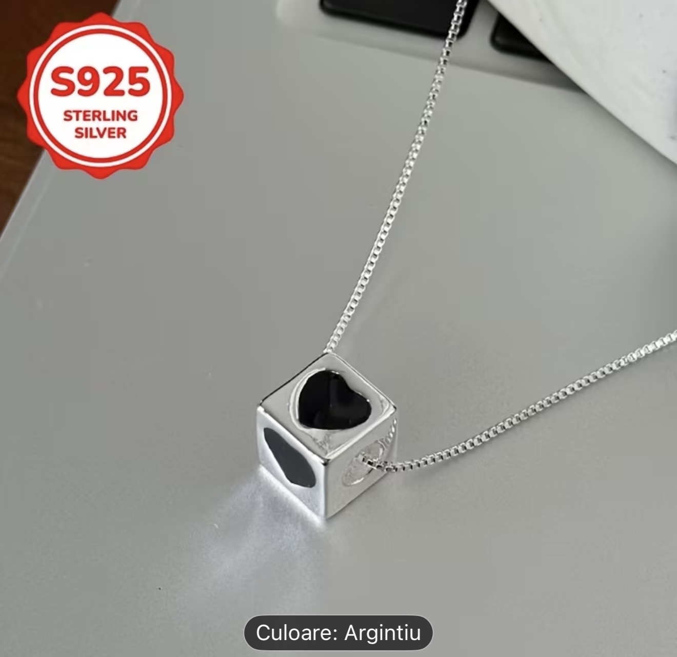 Colier inimă din argint