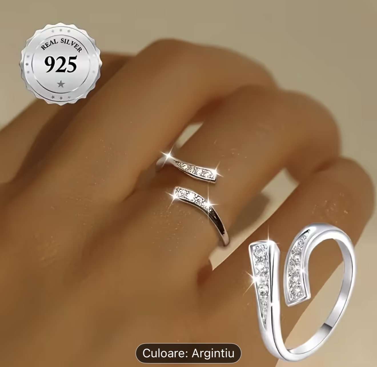 Inel reglabil din argint 925