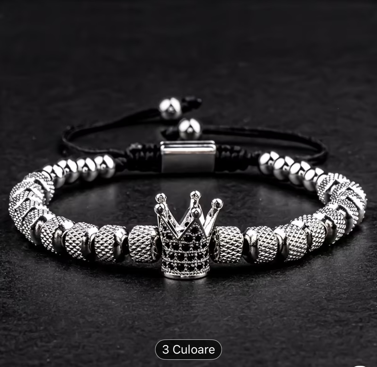 Brățară cu mărgele coroană