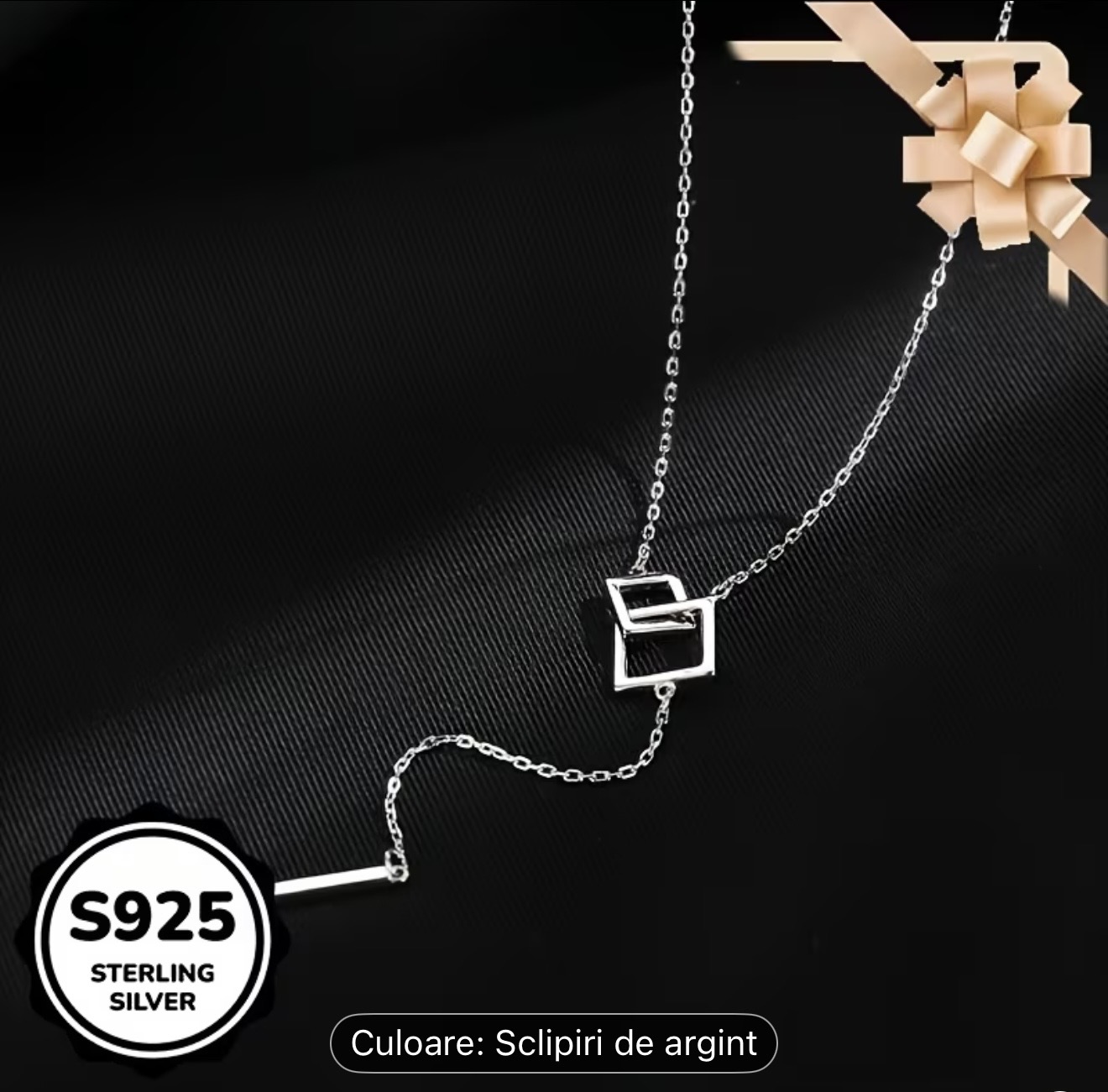 Colier cu pandantiv din argint geometric