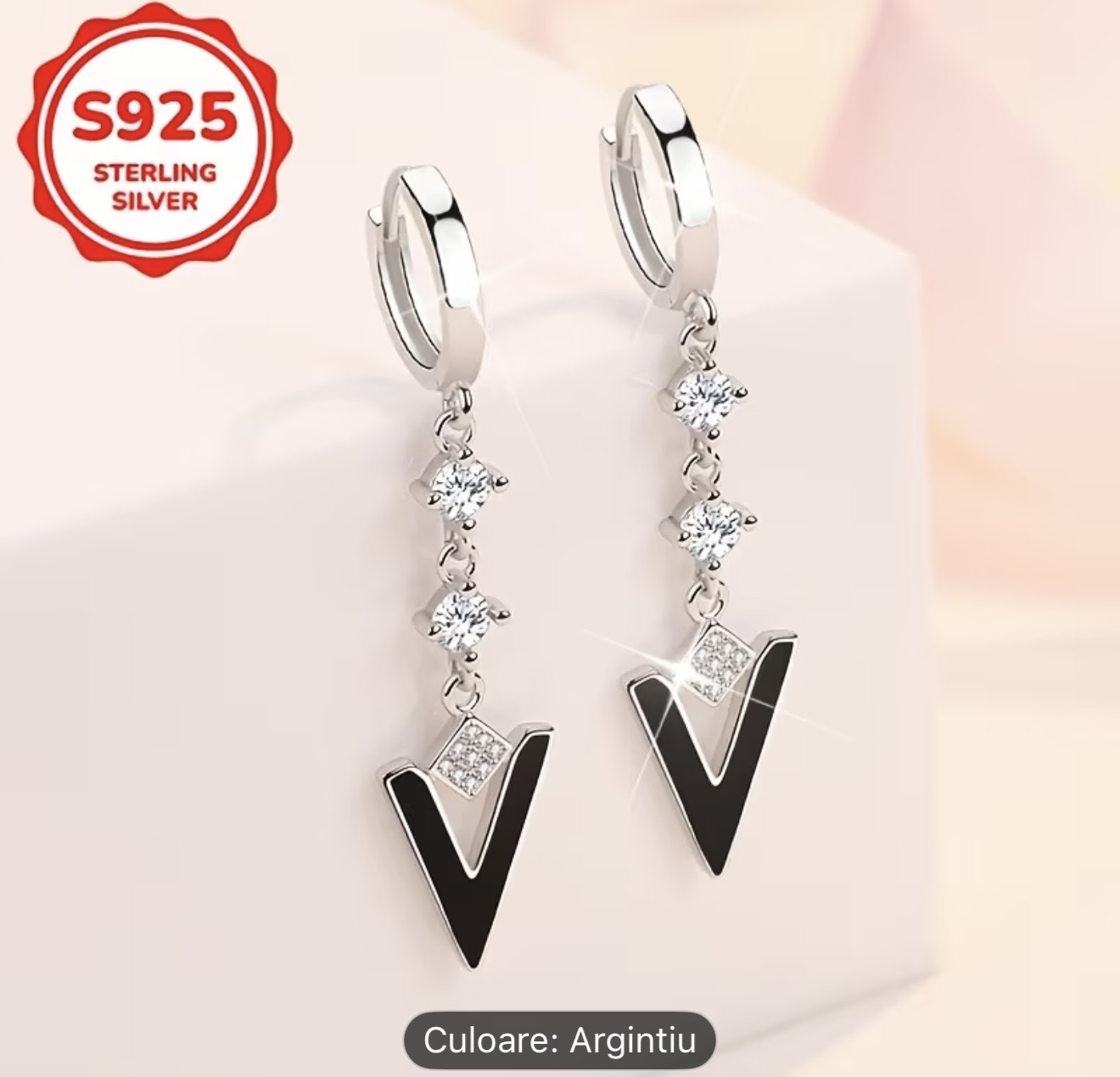 Cercei cu picătură din argint sterling