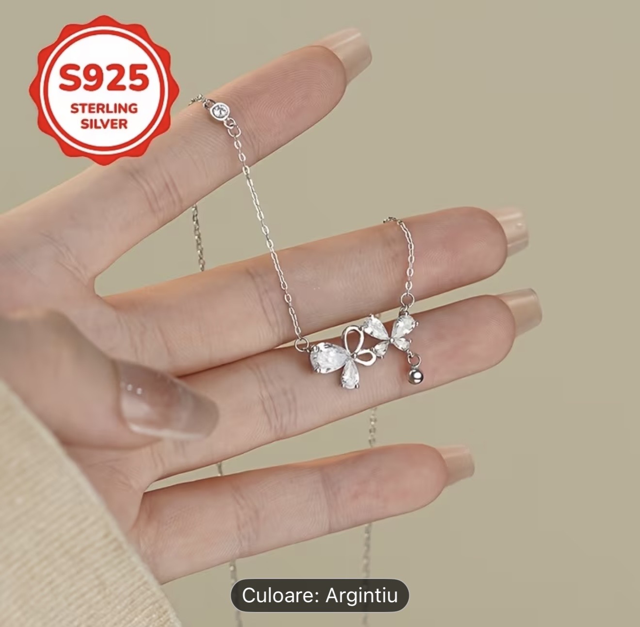 Colier din argint 925 cu fluture