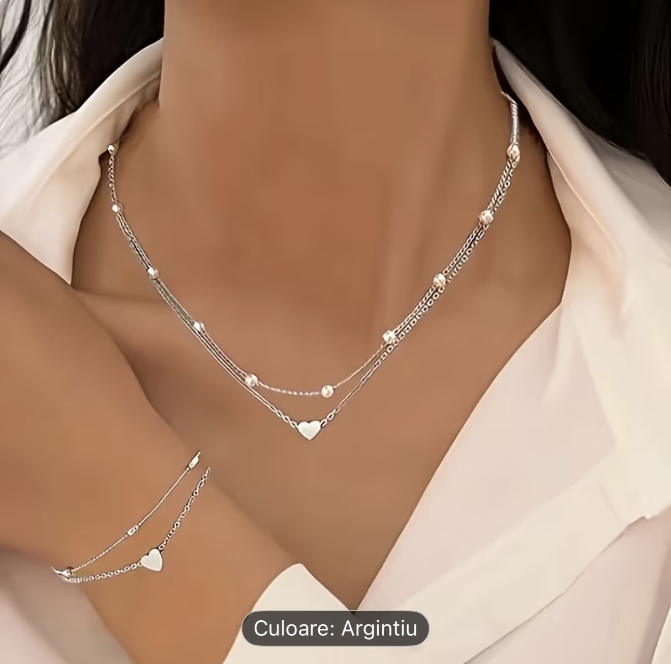 Set de bijuterii inimă 