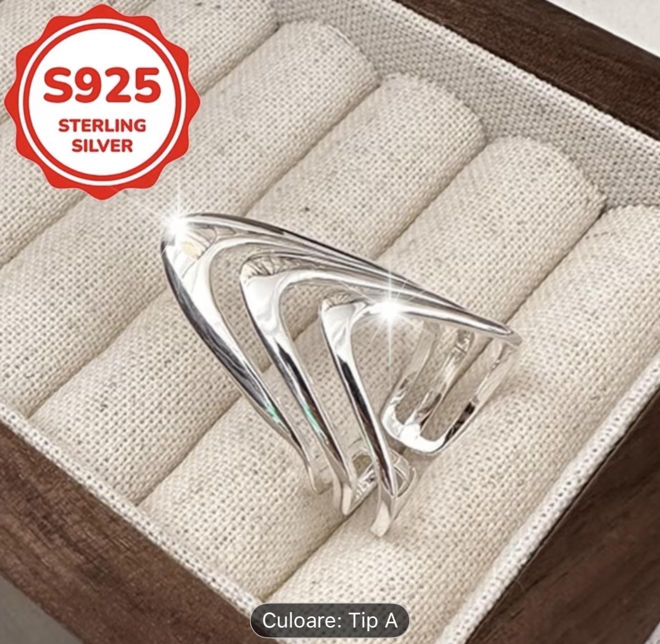 Inel din argint 925 cu valuri