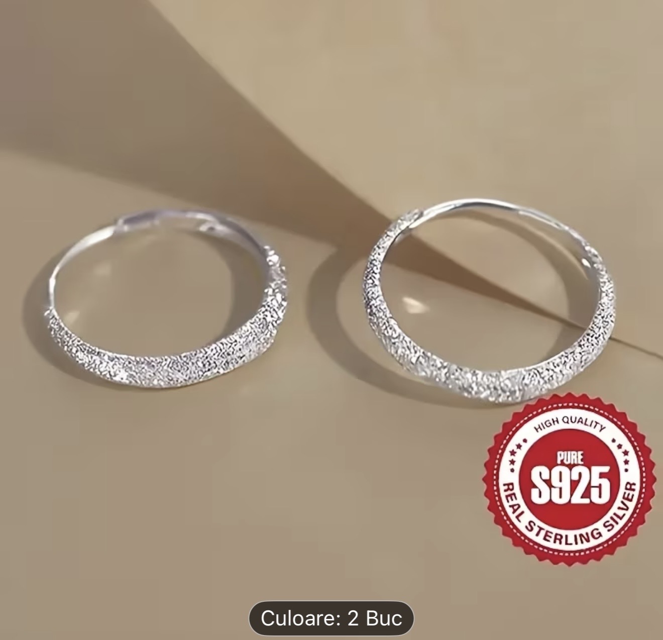 Cercei rotunzi din argint 925