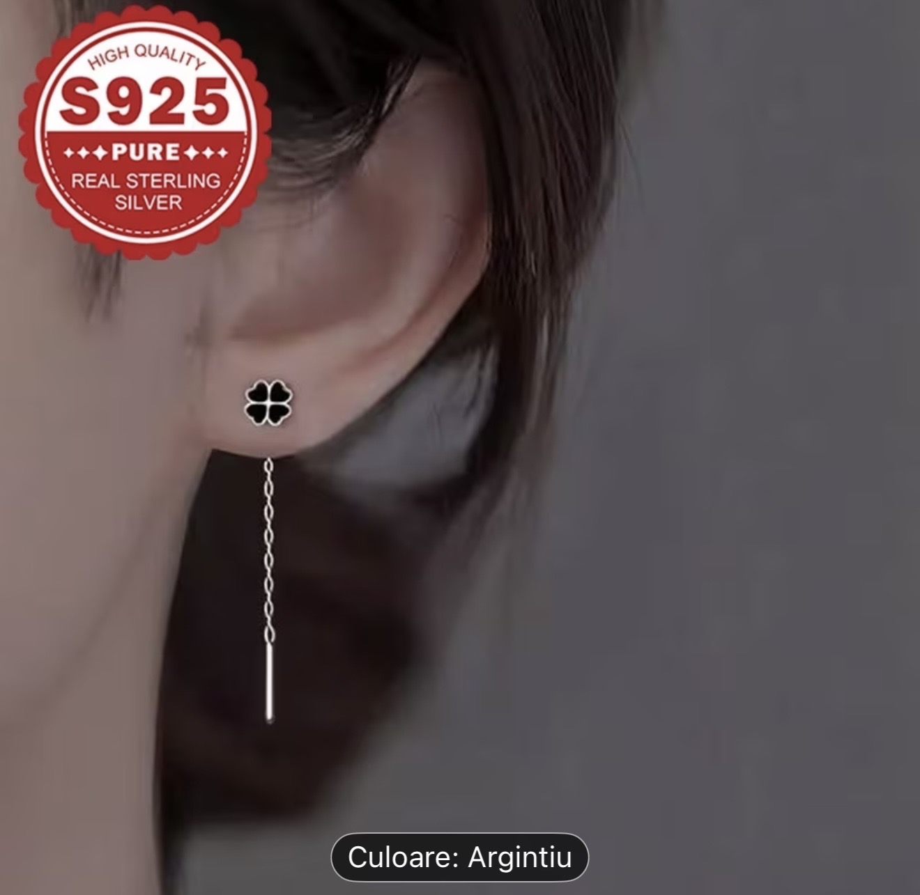 Cercei cu flori suspendate din argint sterling