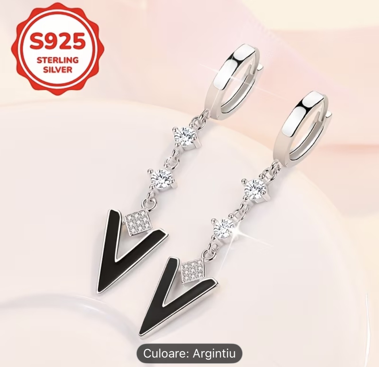 Cercei cu picătură din argint sterling