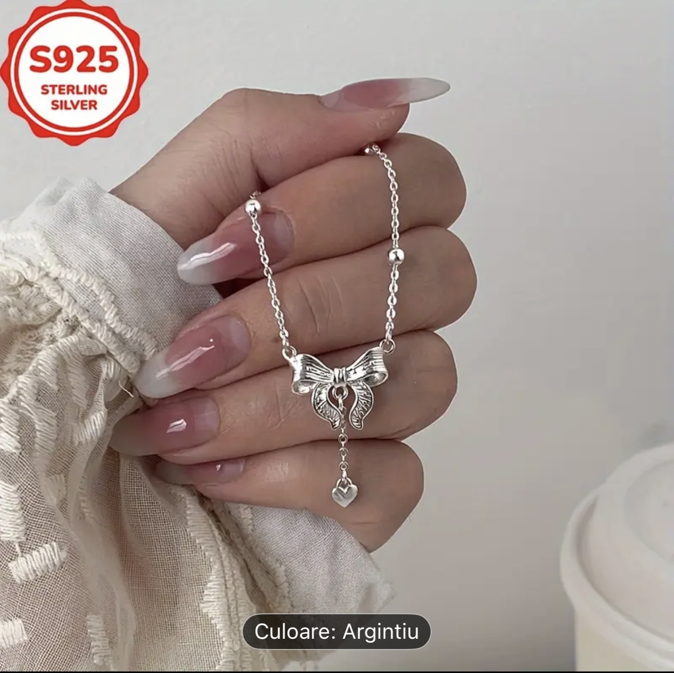 Colier cu pandantiv Fluture din argint