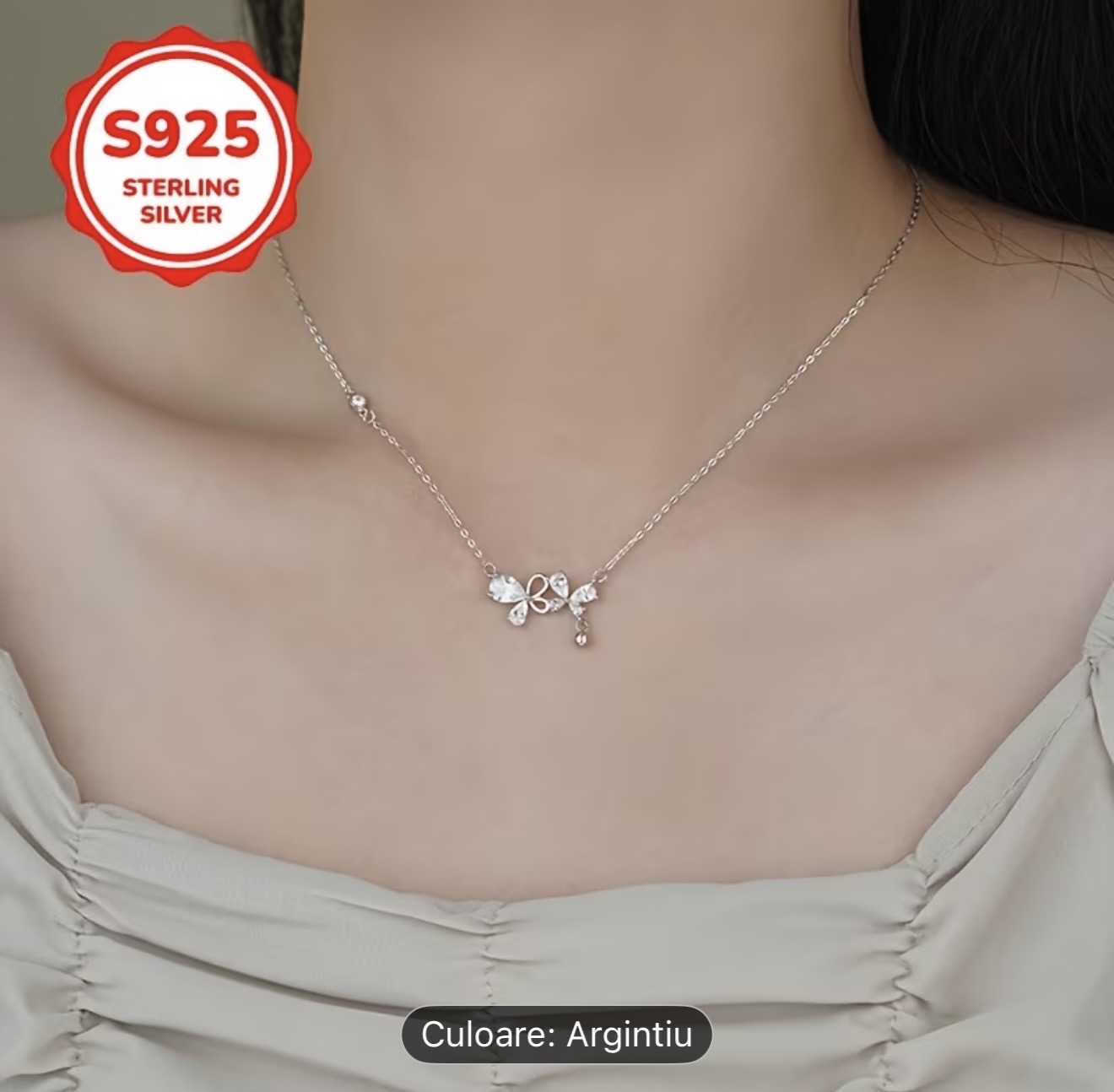 Colier din argint 925 cu fluture