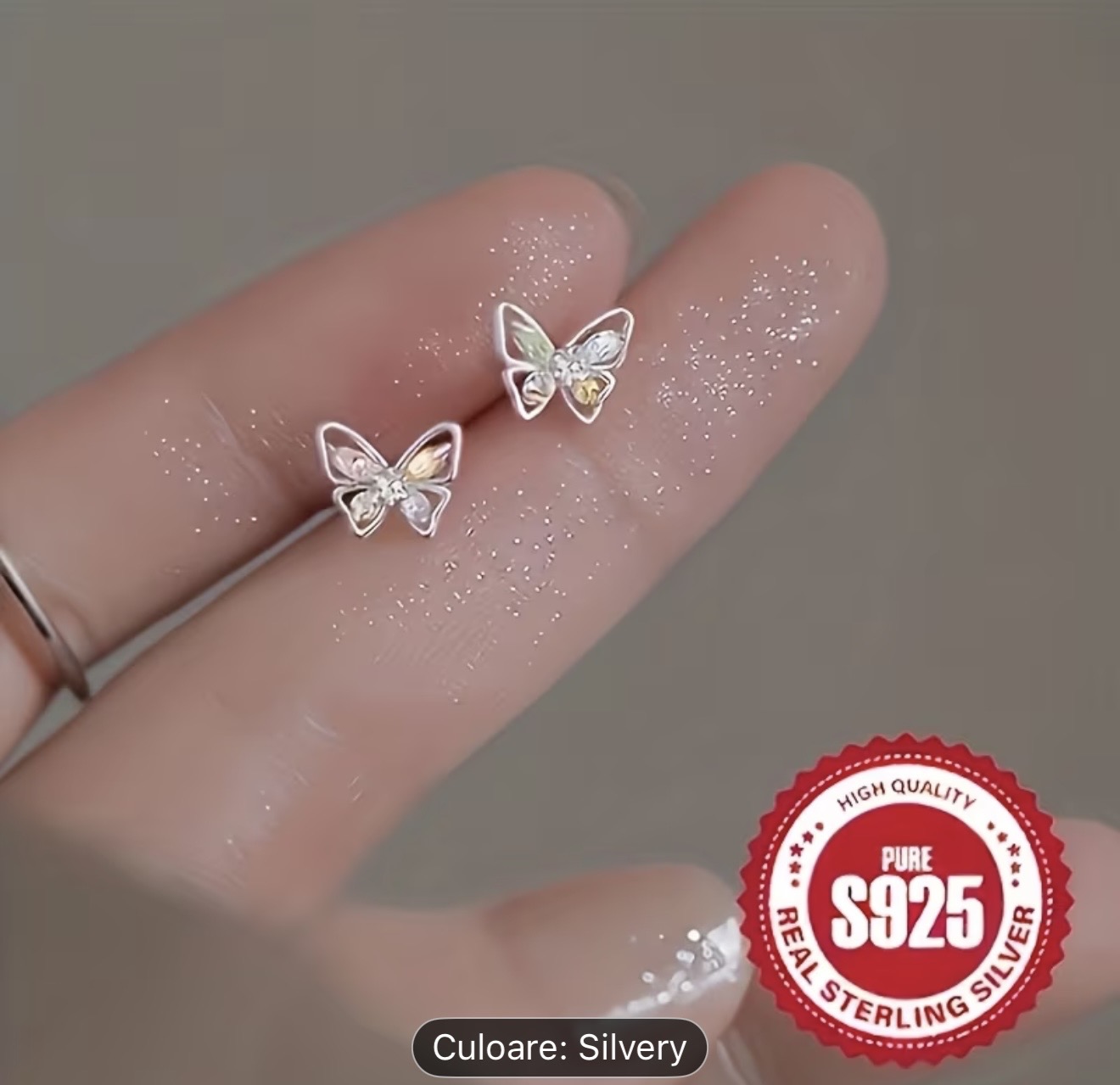Cercei din argint sterling Fluture