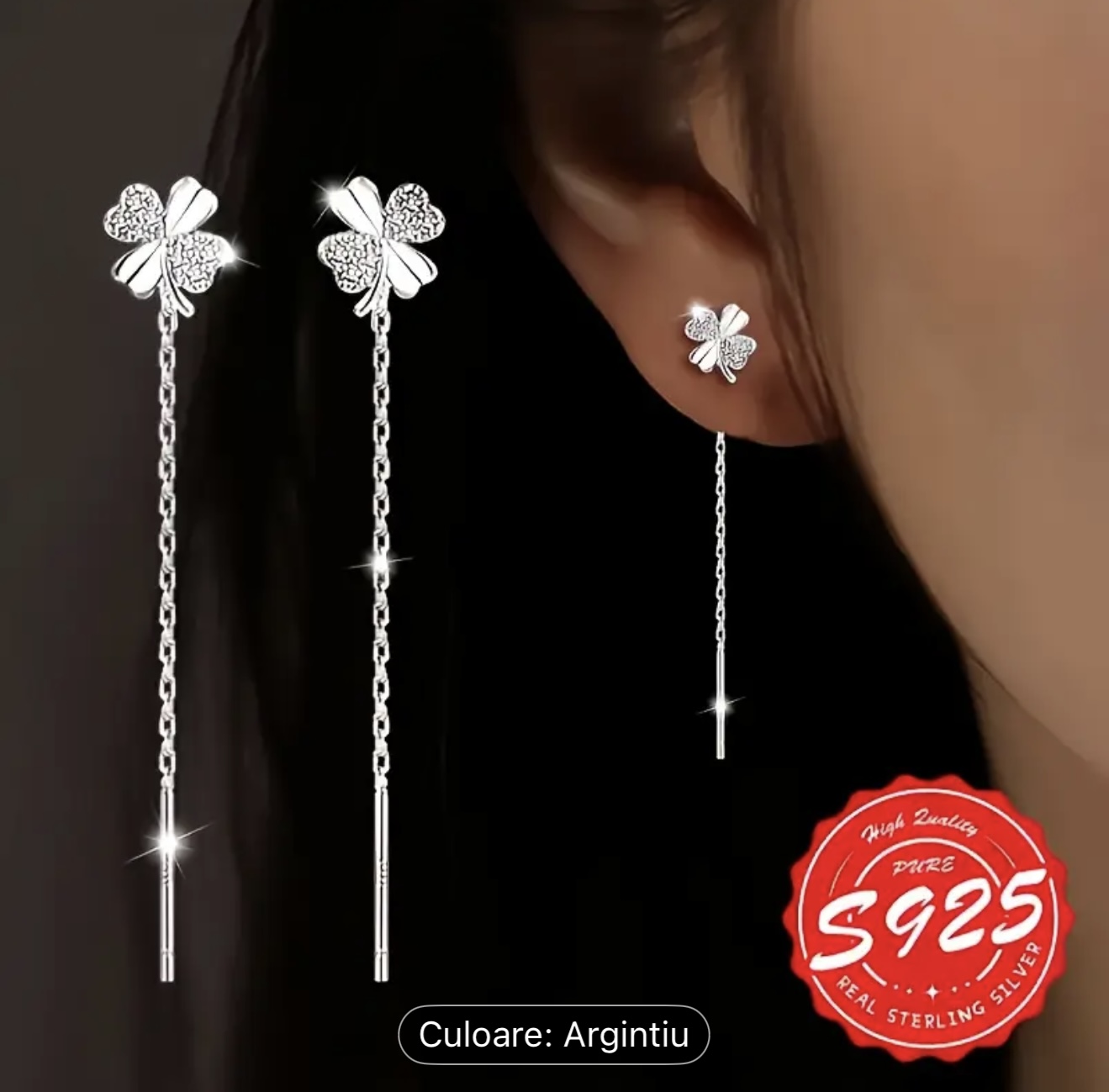 Cercei cu Trifoi de argint