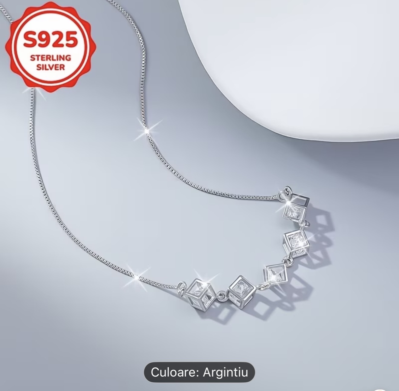 Colier geometric din argint