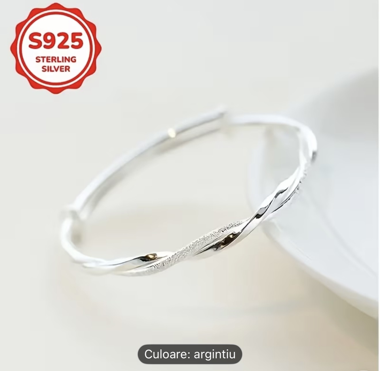 Brățară răsucită din argint 925