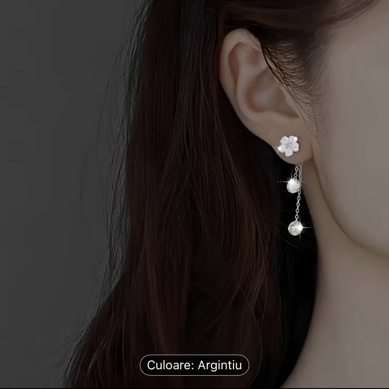 Cercei eleganti cu picături cu flori