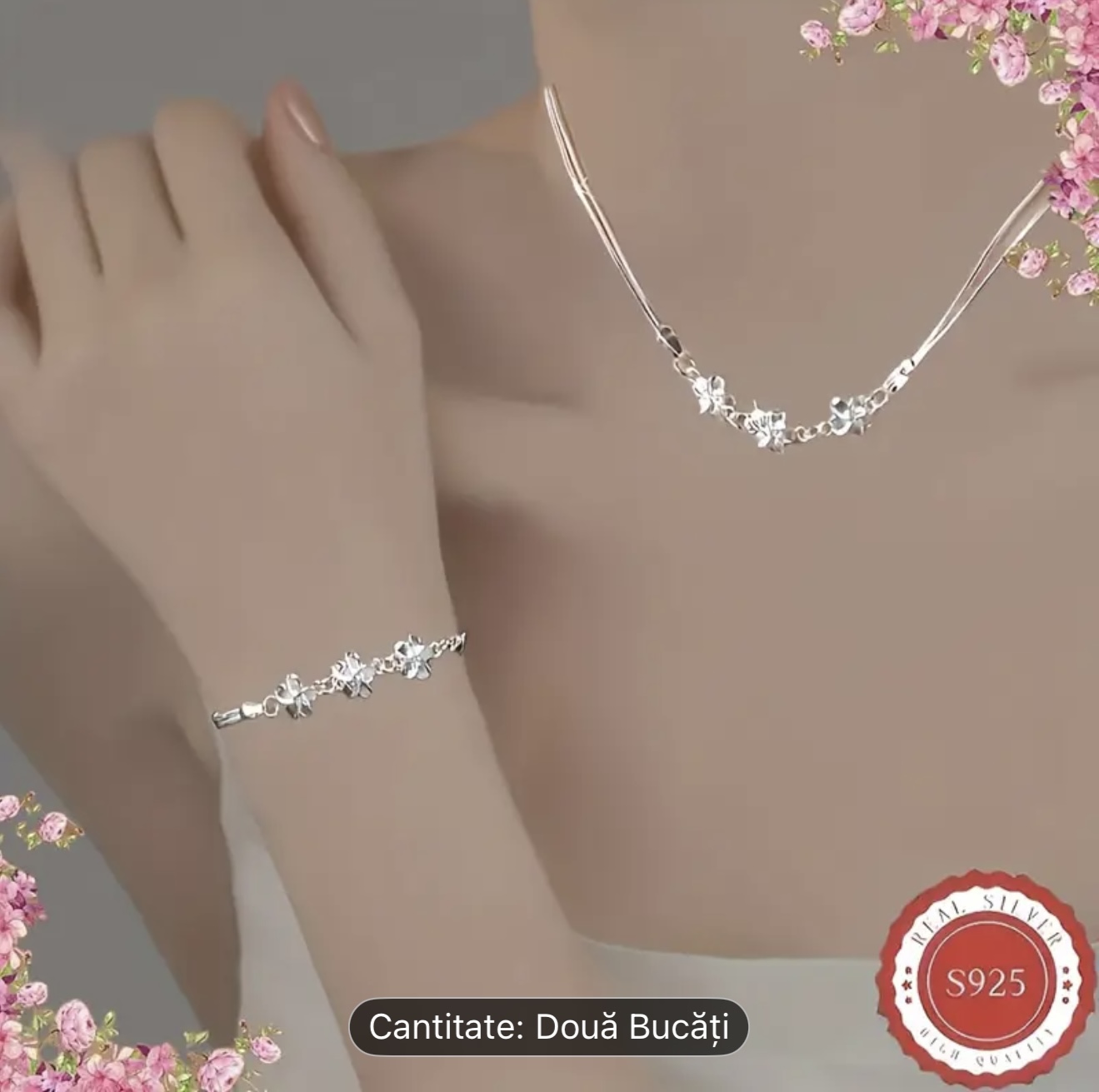 Set elegant de bijuterii din argint