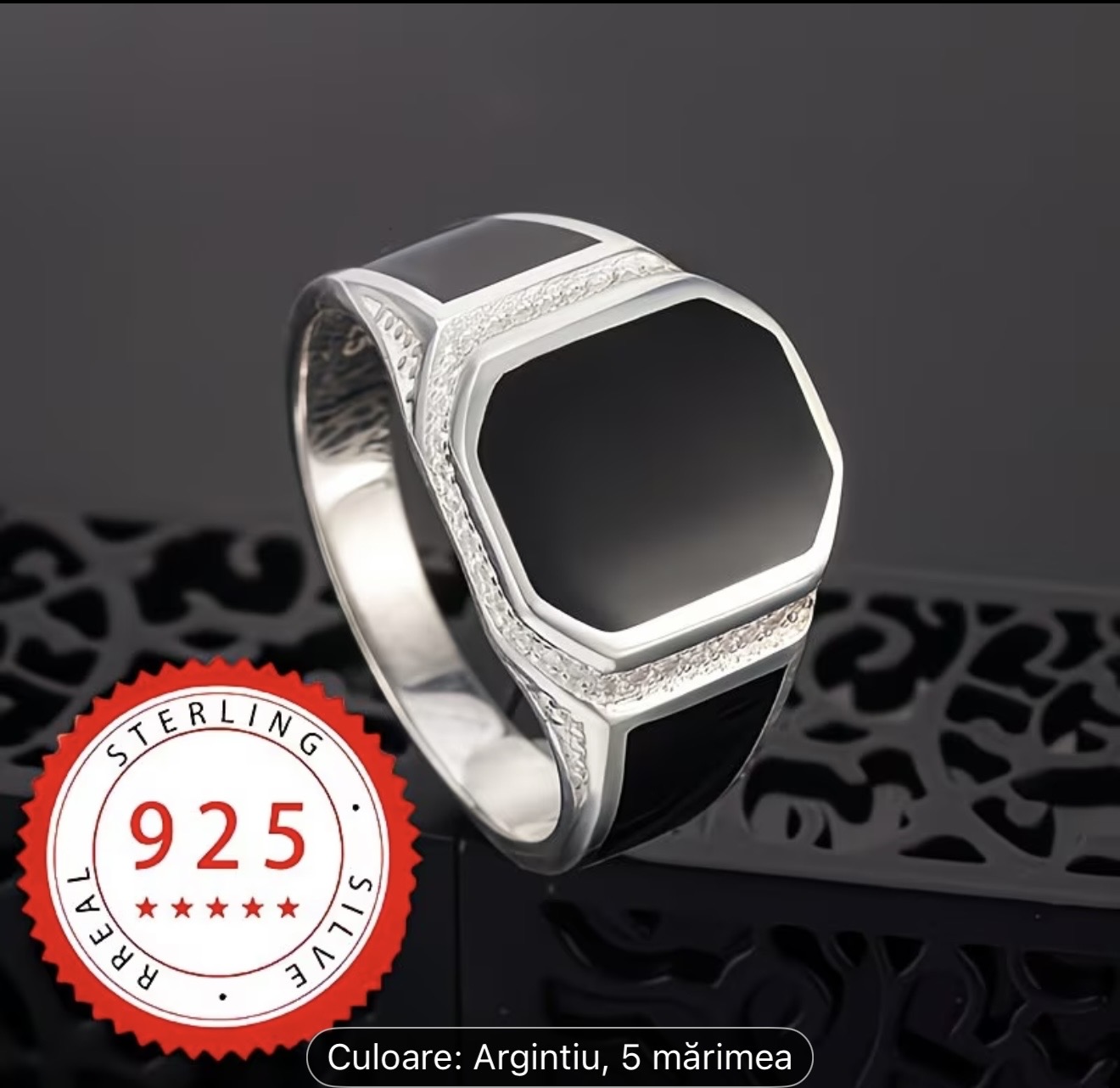 Inel din argint sterling pentru bărbați