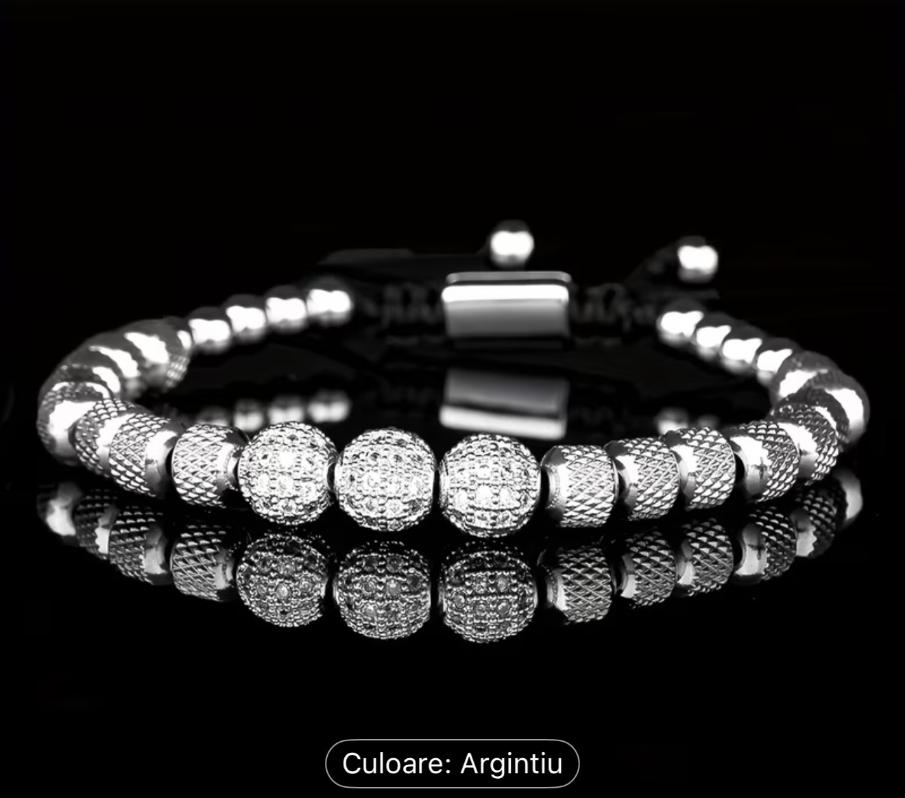 Bratara din margele argintii