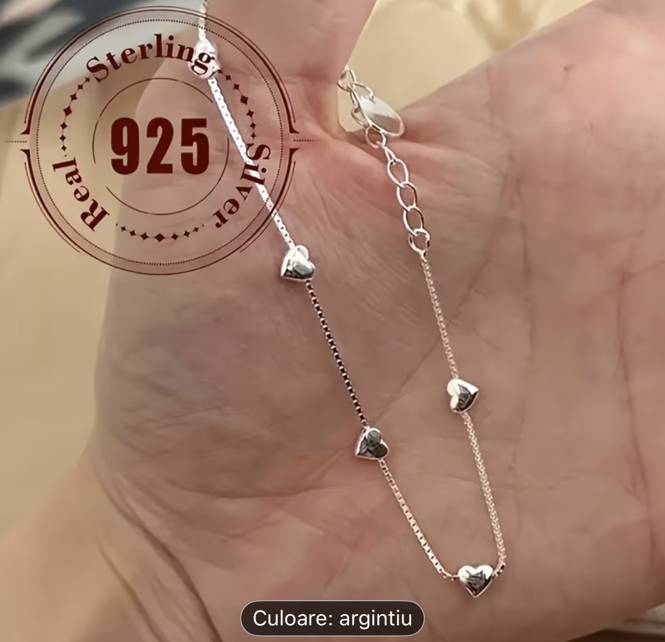 Brățări din argint sterlin cu inimă