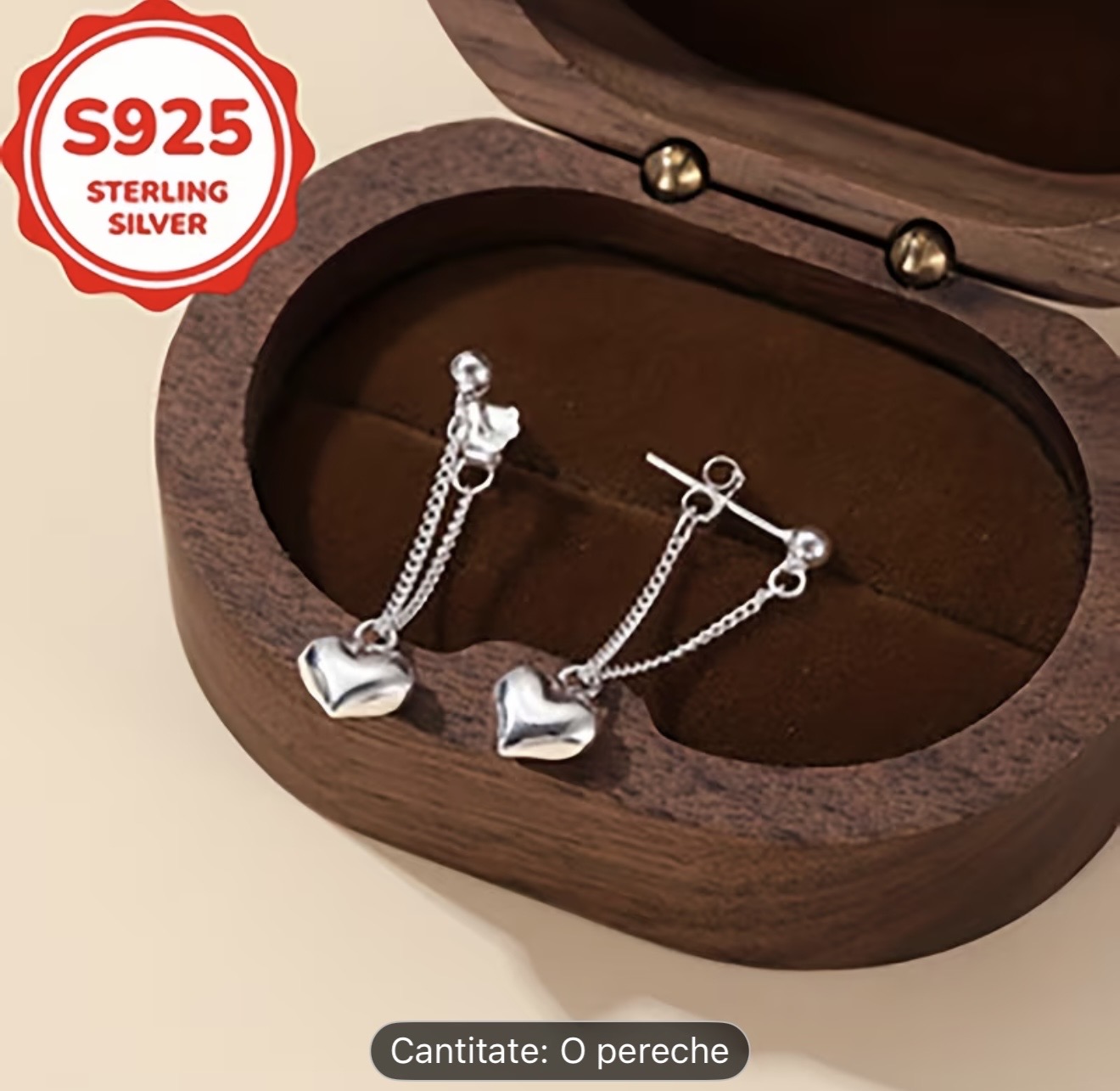 Cercei cu inimă din argint 925