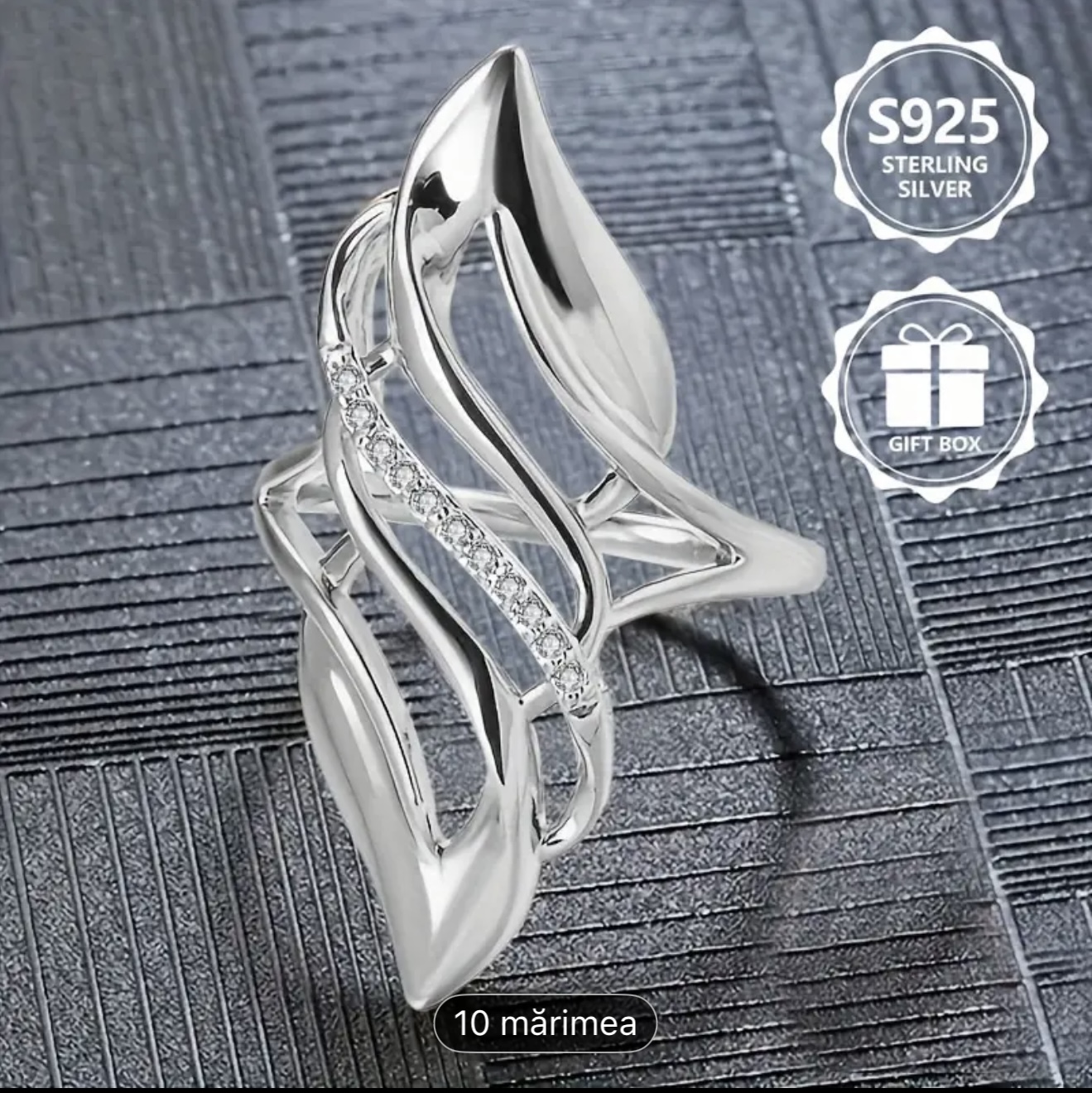 Inel cu design cu aripi de argint