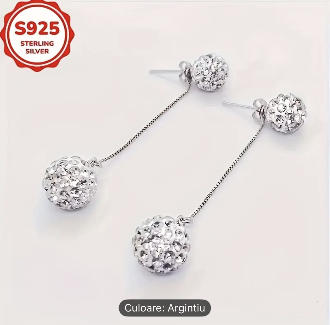 Cercei cu picătură de argint