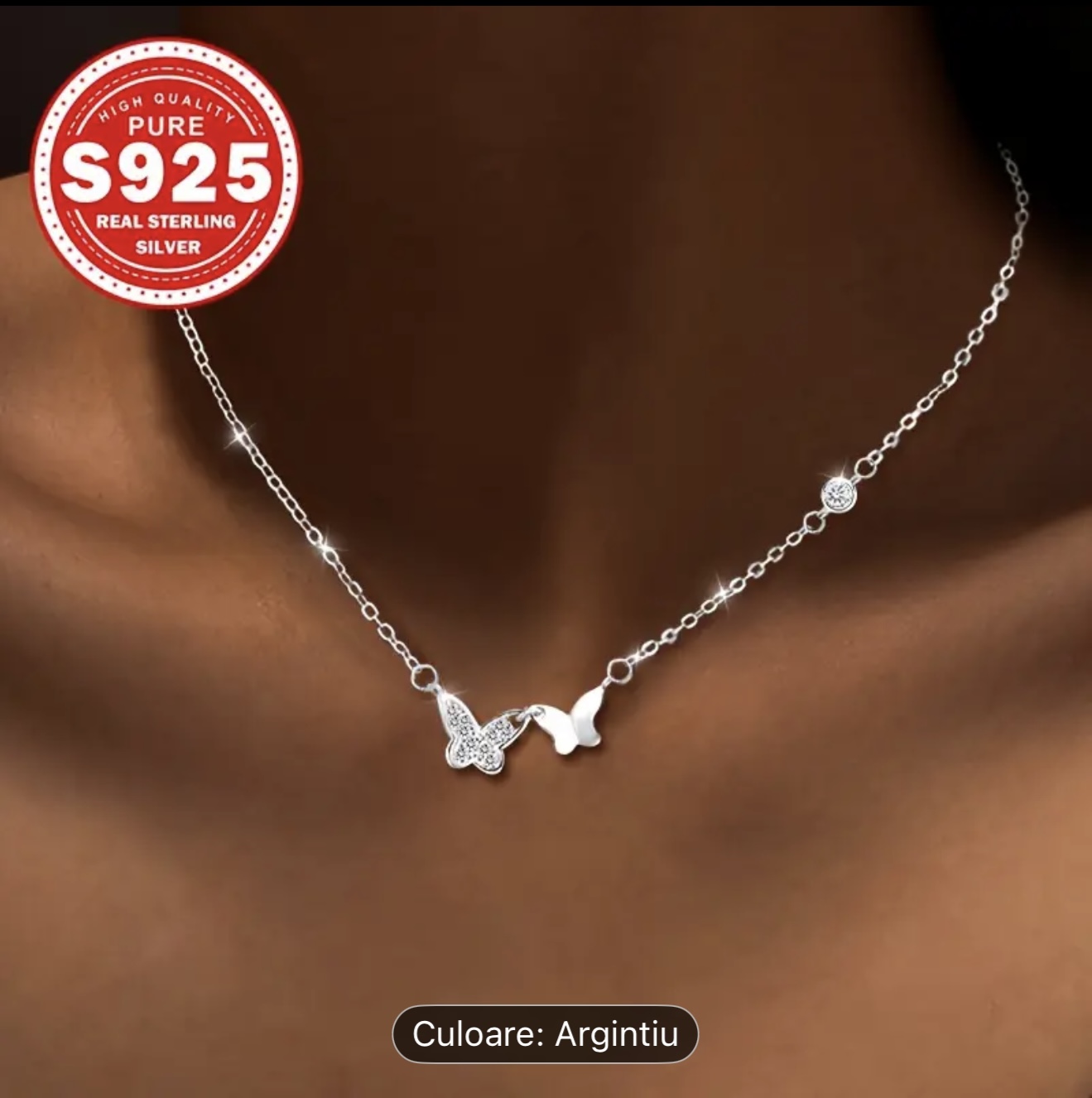 Colier Fluture Argint