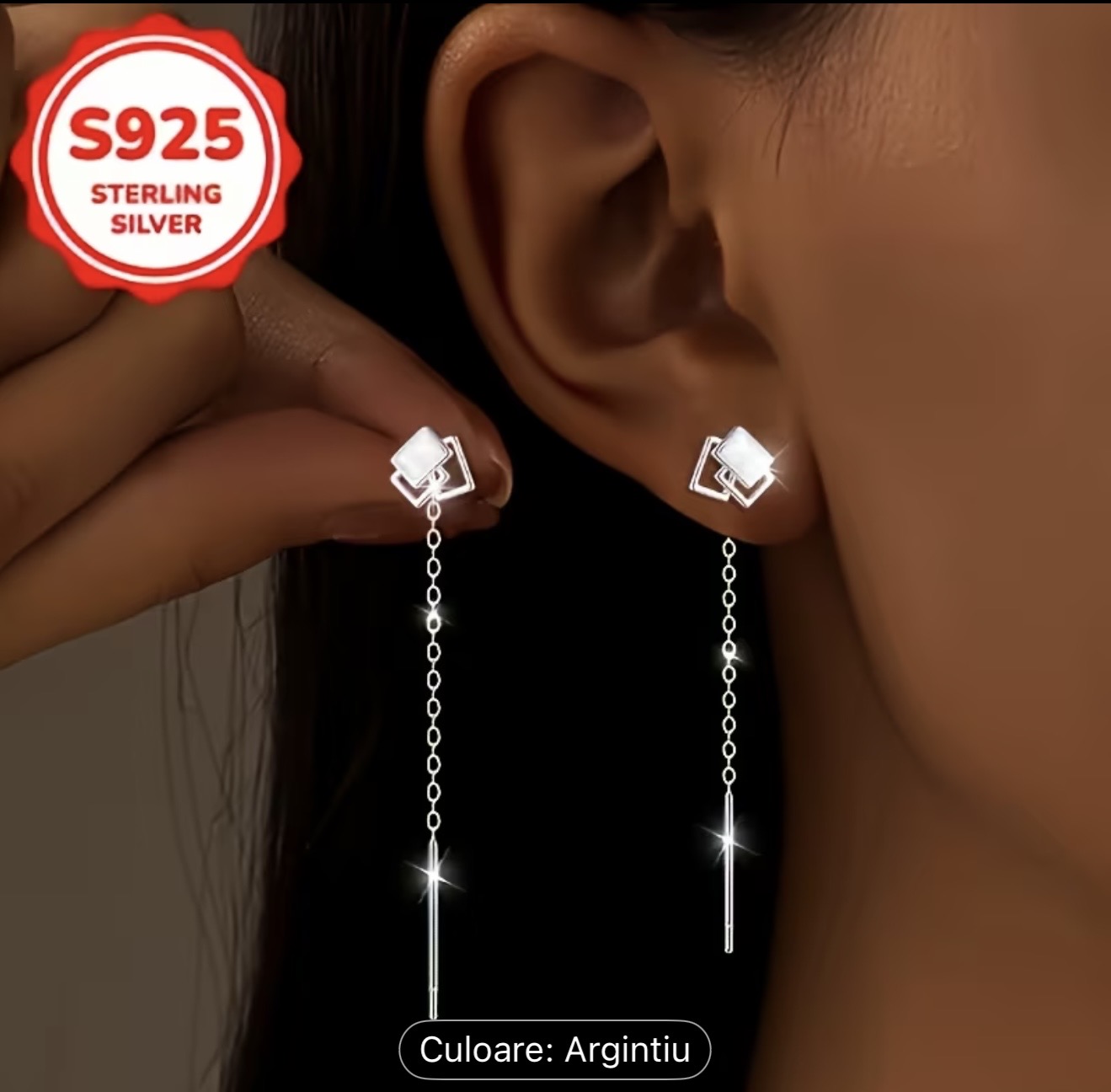 Cercei pandantivi din argint sterling