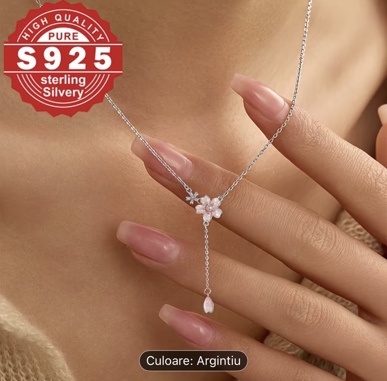 Colier Floare din argint 