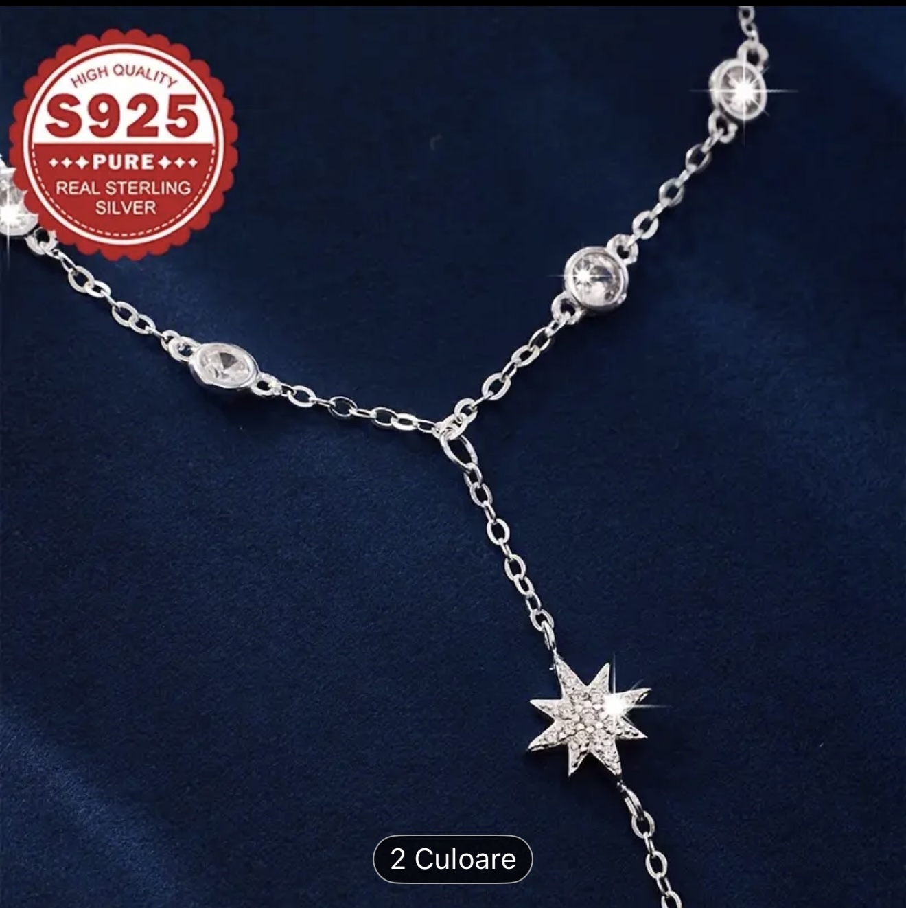 Brățară cu lanț de mână cu stea de argint