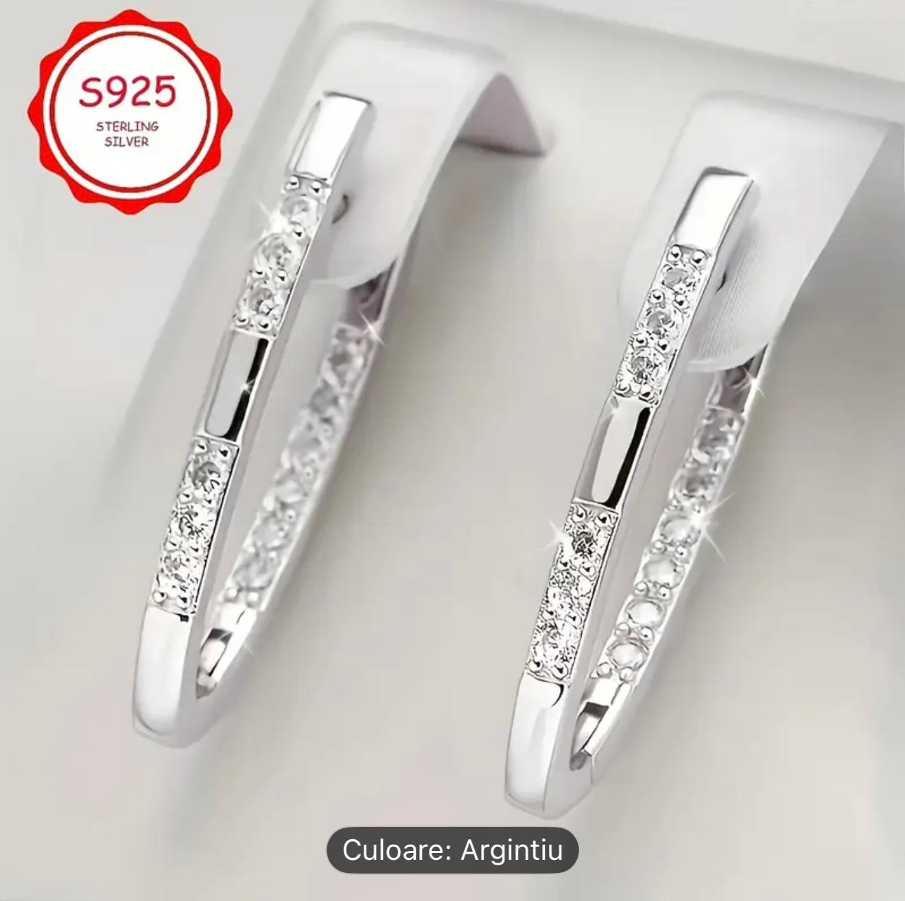 Cercei cu cerc de argint