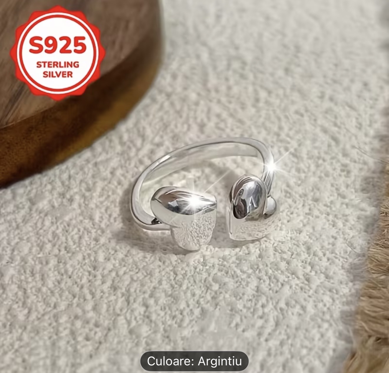 Inel cu inimă din argint 925