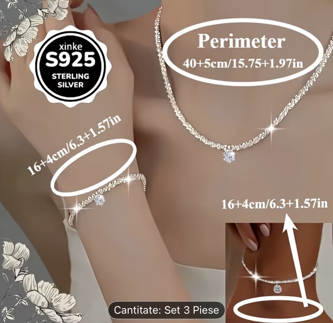 Set de bijuterii din argint sterlin S925