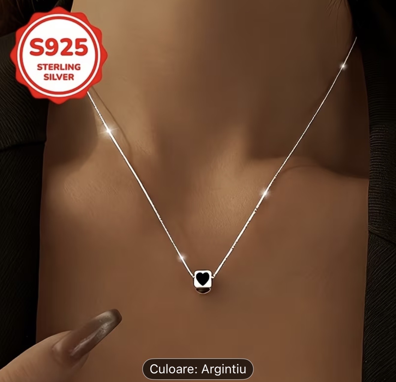 Colier inimă din argint