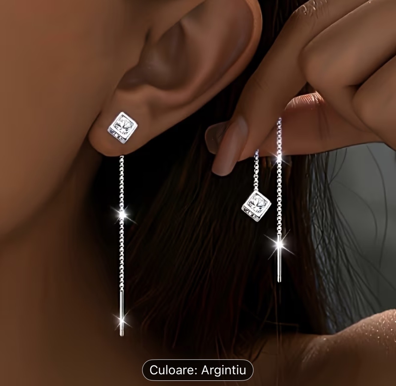 Cercei cubici eleganti din argint