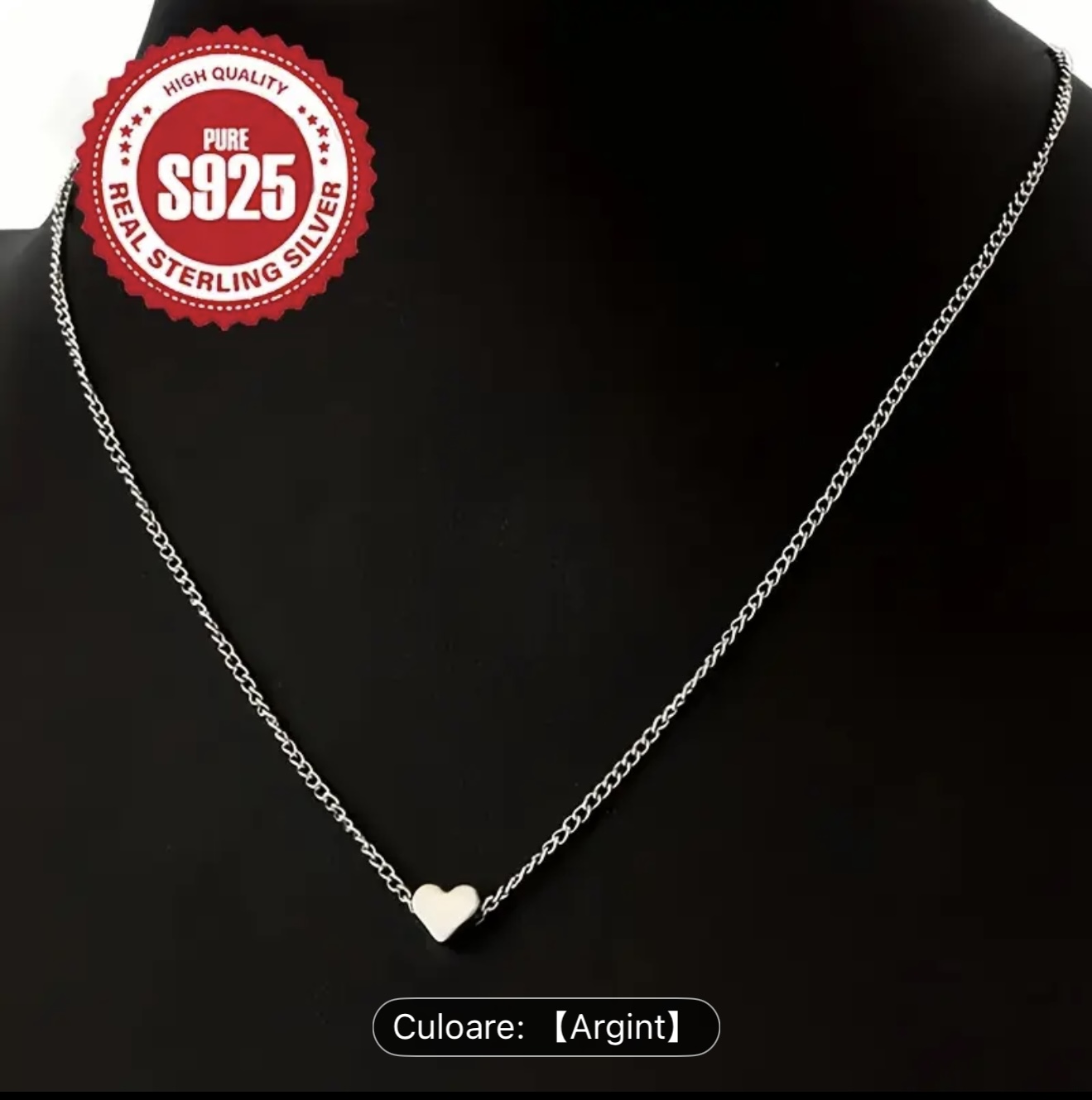 Colier inimă de argint