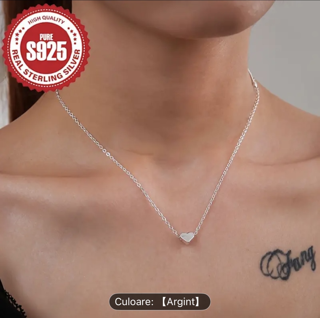 Colier inimă de argint