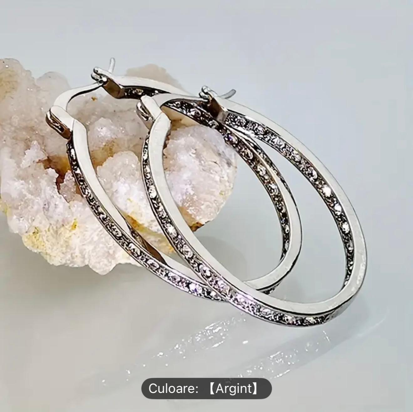 Cercei eleganti cu cerc de argint