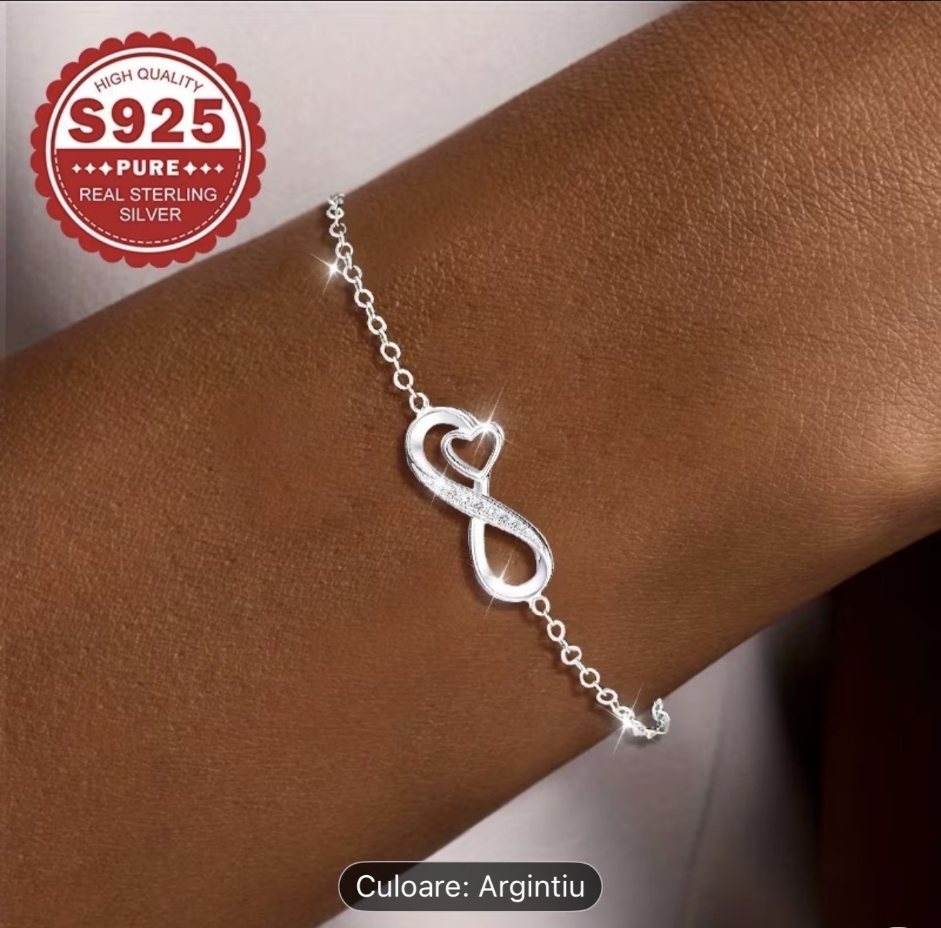 Brățară din argint 925 cu inimă infinită