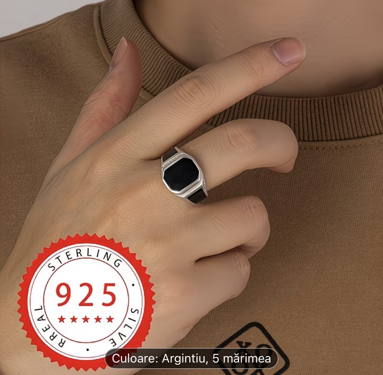 Inel din argint sterling pentru bărbați