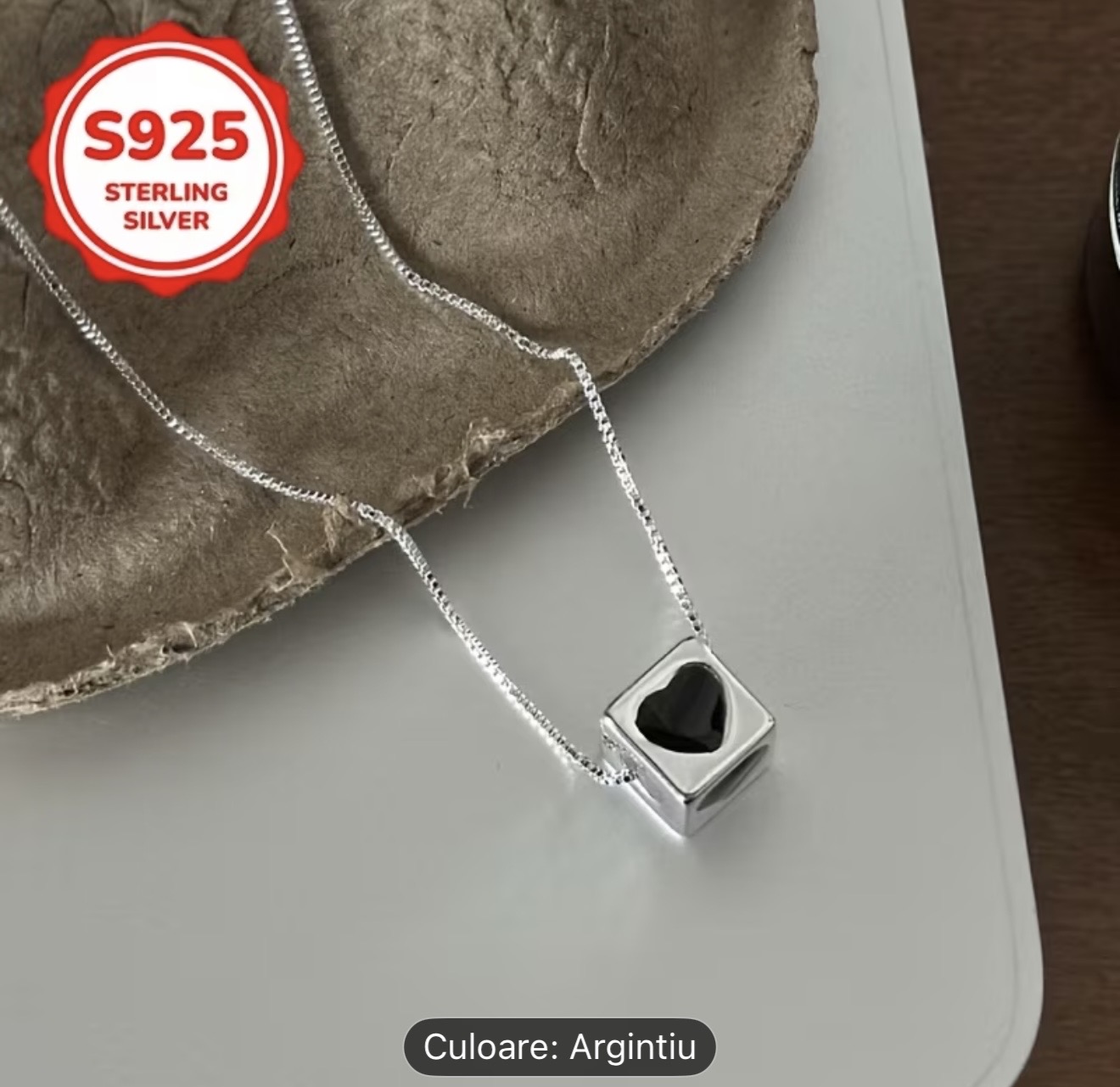 Colier inimă din argint