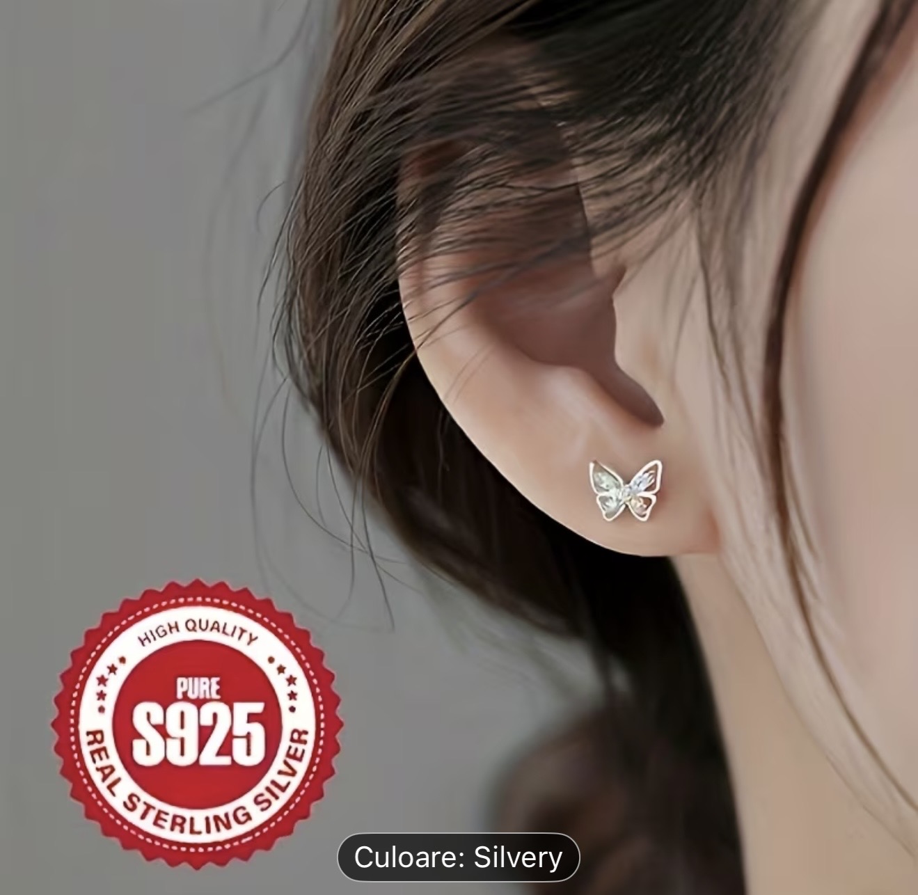 Cercei din argint sterling Fluture