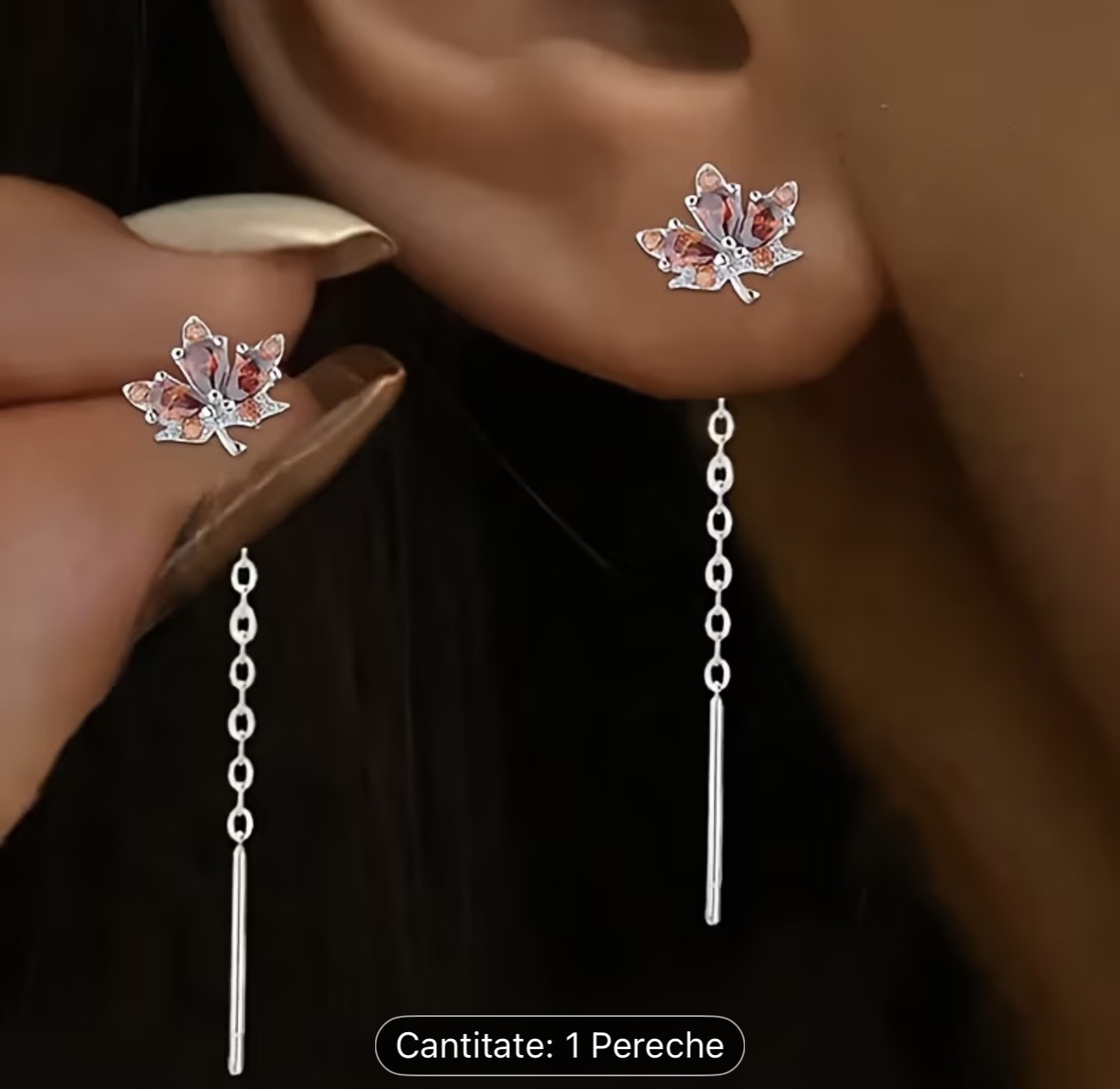 Cercei Florali din Argint Sterling