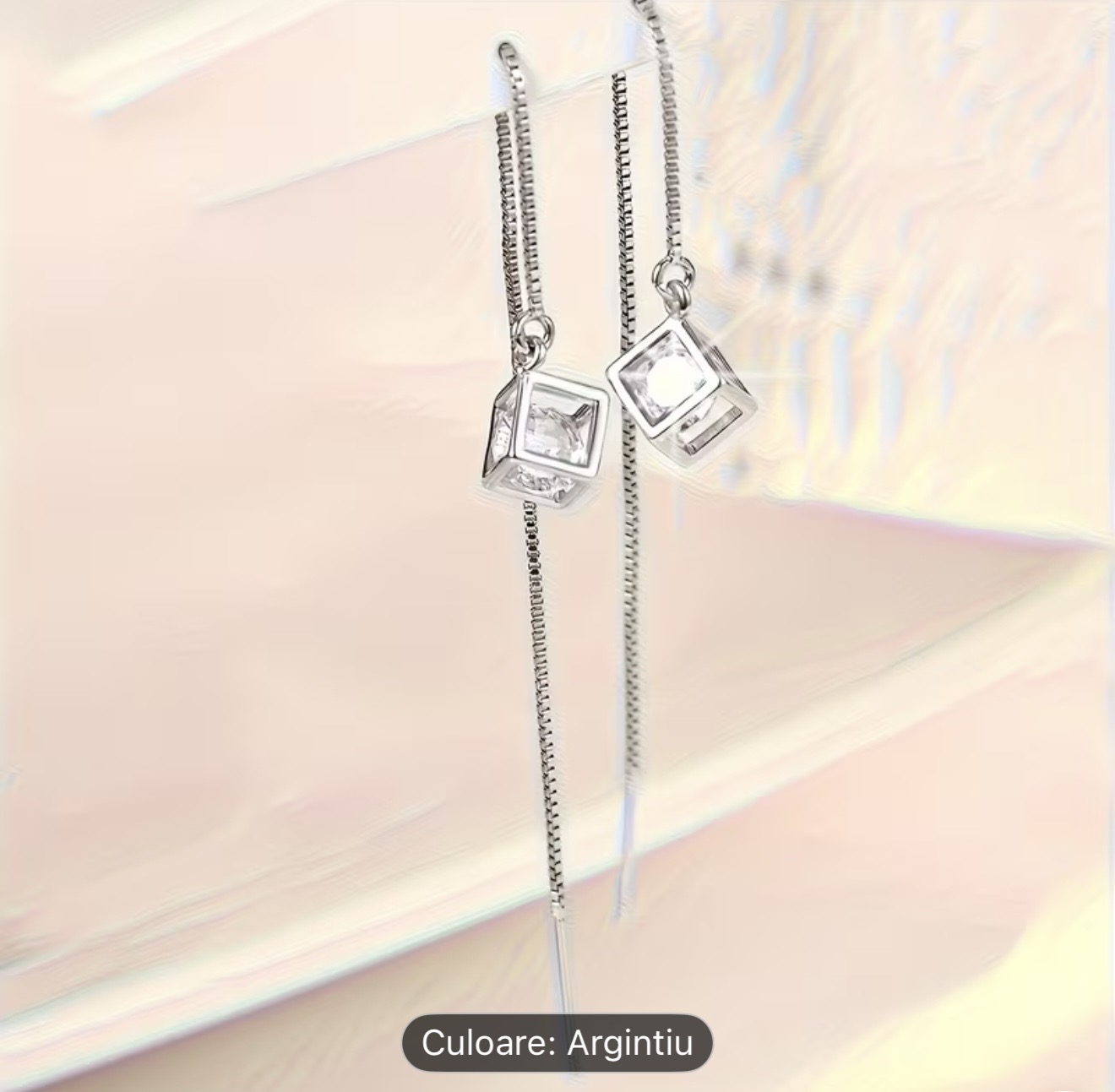 Cercei cubici eleganti din argint