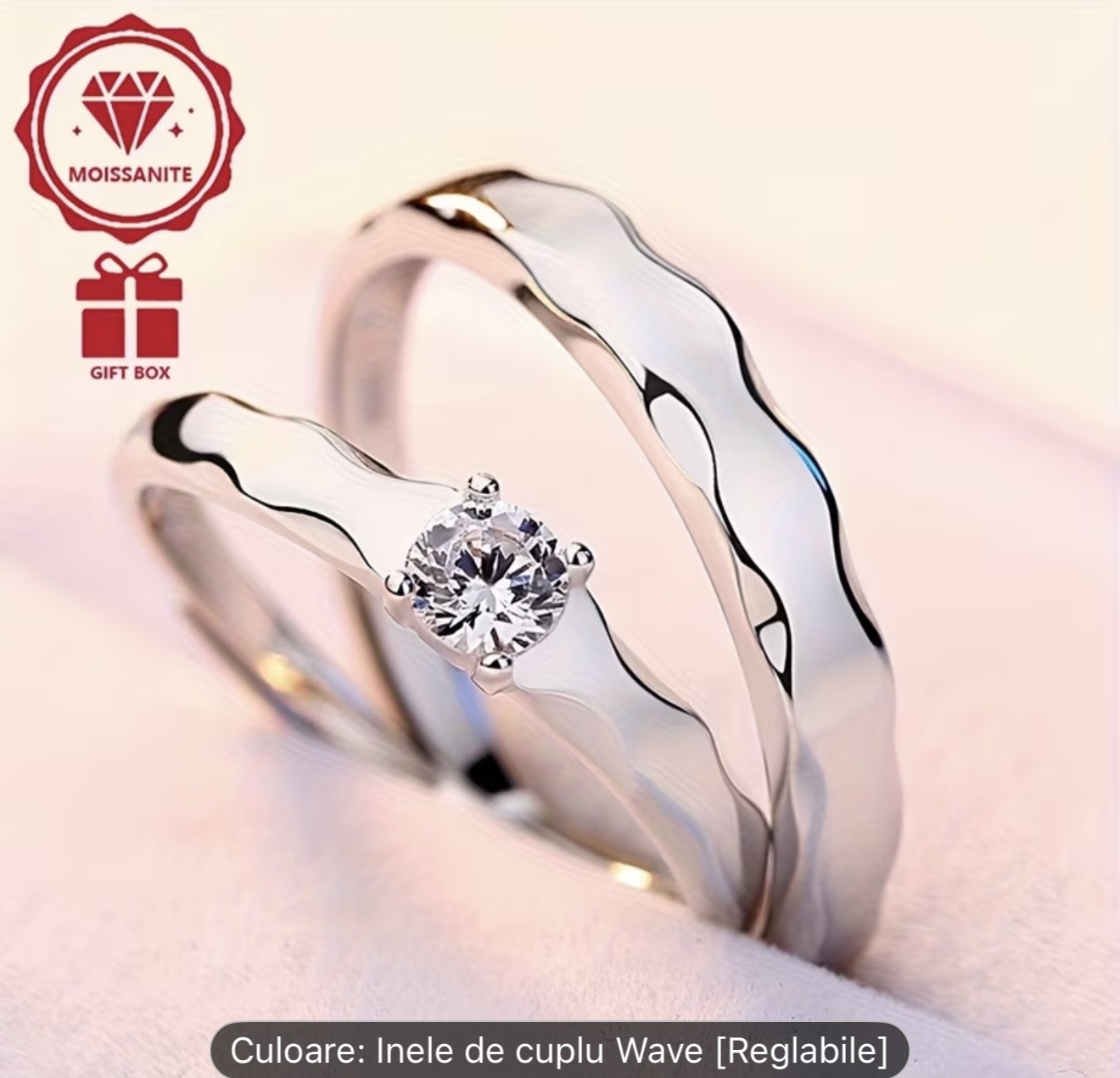 Inele de cuplu Wave Design