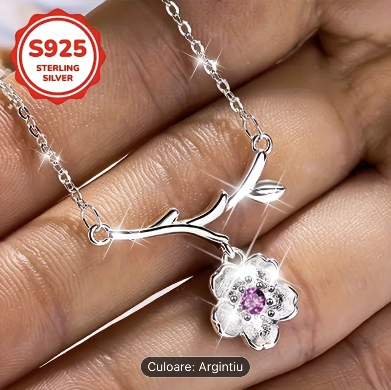 Colier Flori de Cireș de argint