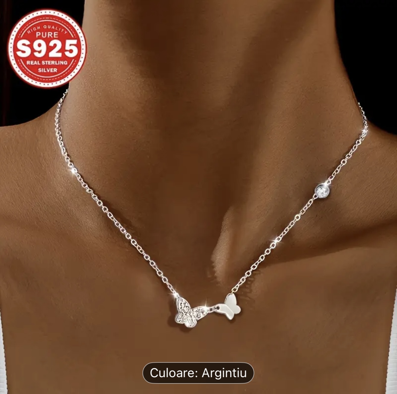 Colier Fluture Argint