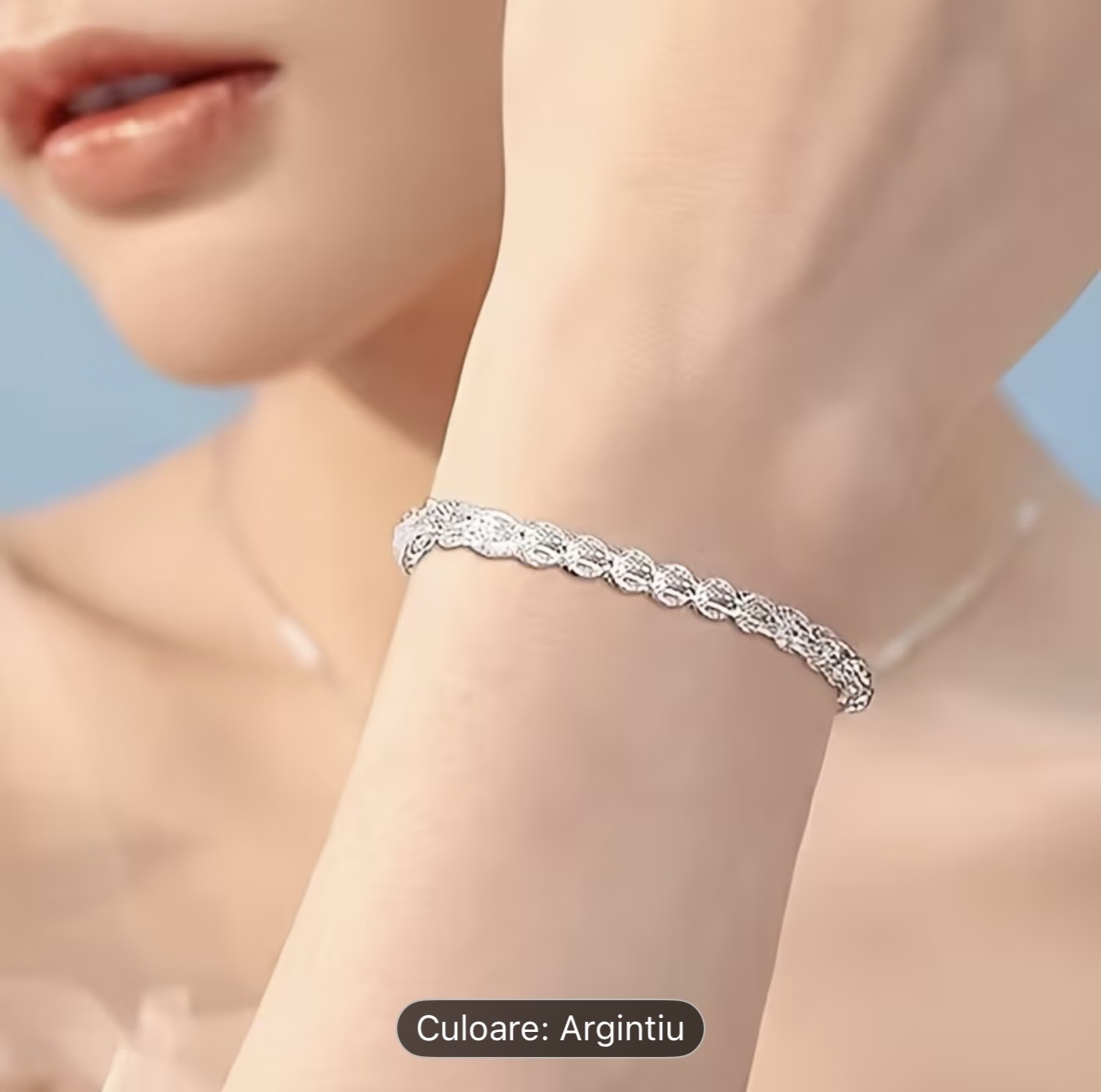 Brățară elegantă cu lanț din frânghie de argint