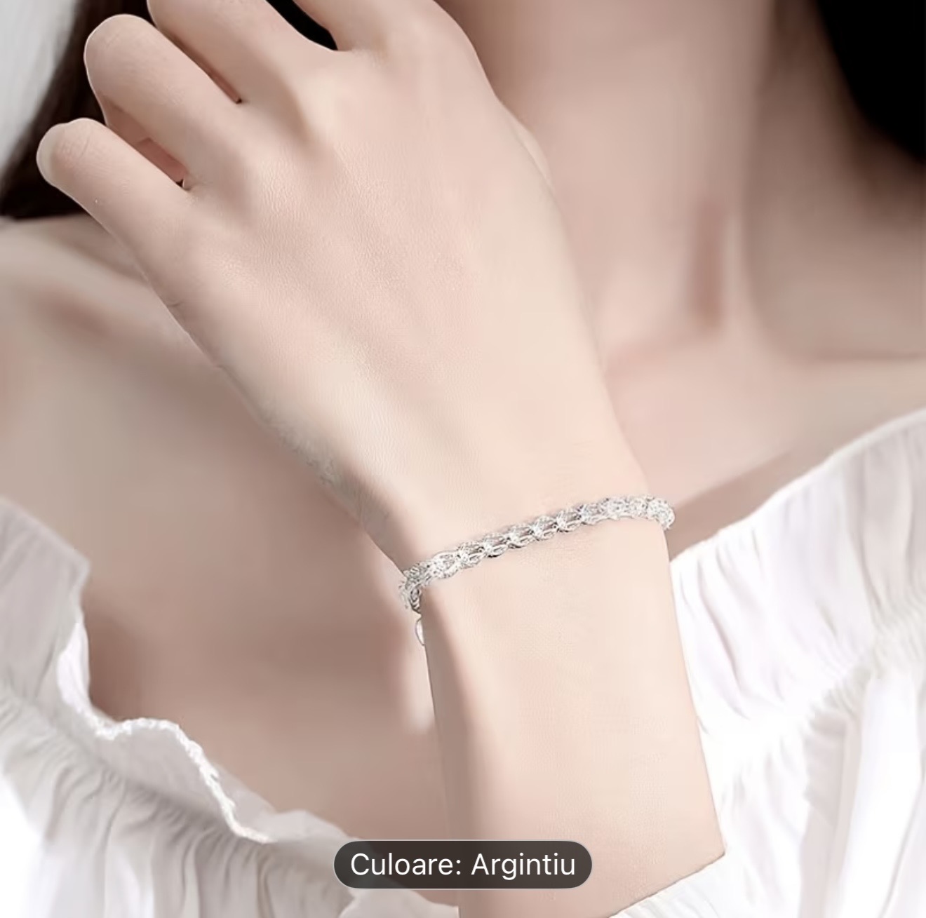 Brățară elegantă cu lanț din frânghie de argint